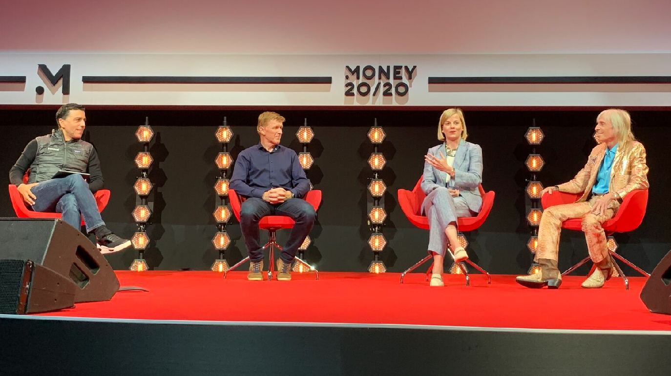 Feedzai CEO Nuno Sebastiao shares the stage with astronaut Tim Peake, racing driver Susie Wolff, and free climber Alain Robert at Money20/20 Europe