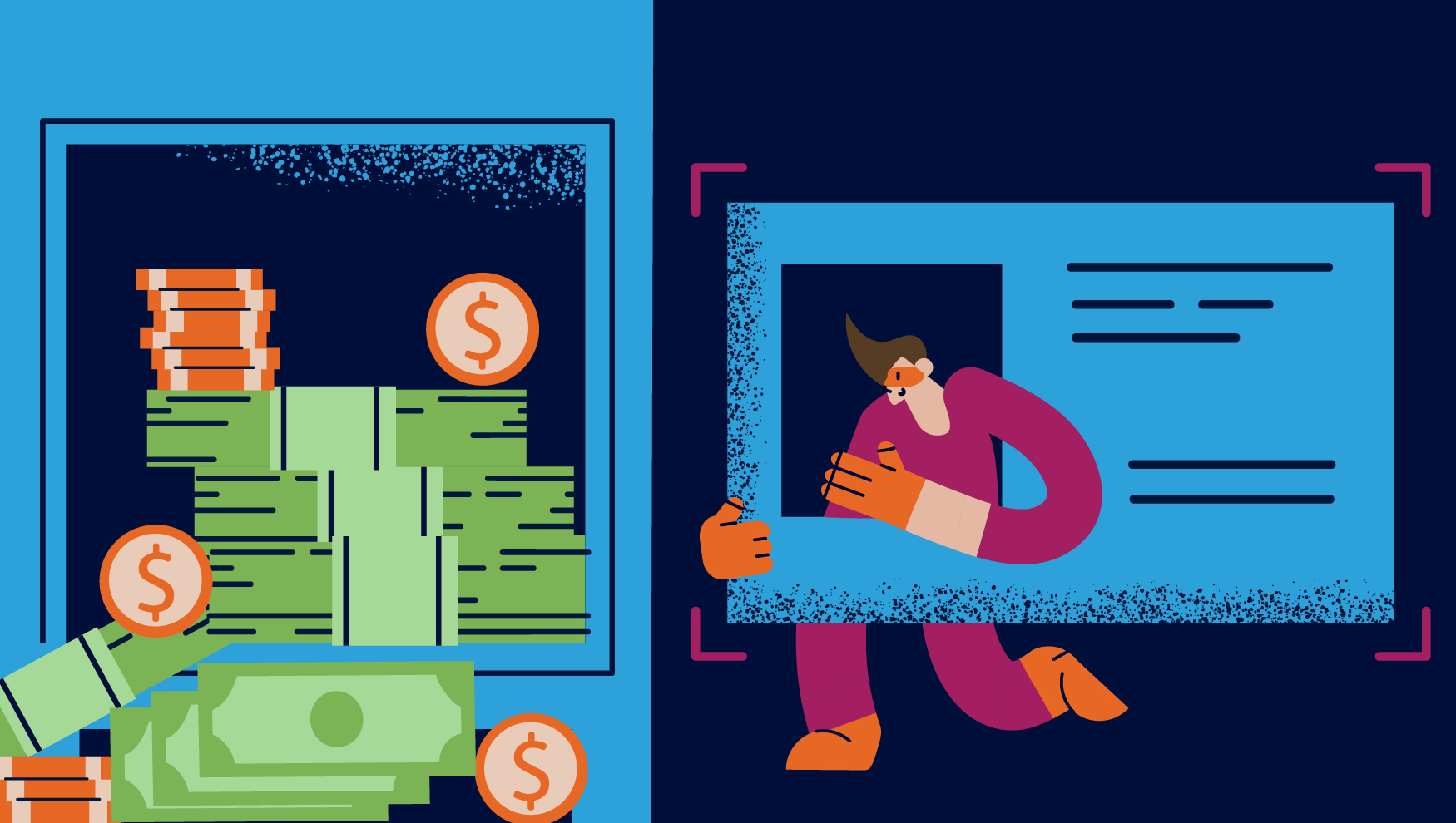 Illustration of fraudster stealing money using social engineering fraud
